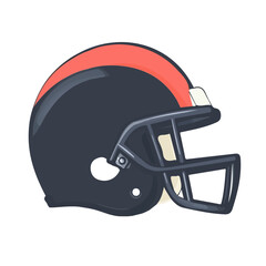 Fototapeta premium My Simple flat 2D illustration of a football helmet isolated on a white background, vector 2D design, icon, flat 2d illustration art, My vector design