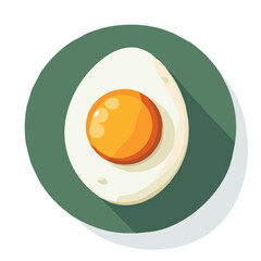 My Simple flat 2D illustration of a icon fried egg isolated on a white background, vector 2D design, icon, flat 2d illustration art, My vector design