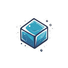 My Simple flat 2D illustration of a ice cube isolated on a white background, vector 2D design, icon, flat 2d illustration art, My vector design