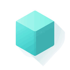 My Simple flat 2D illustration of a ice cube isolated on a white background, vector 2D design, icon, flat 2d illustration art, My vector design