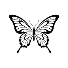  Elegant Black Butterfly Silhouette Vector Illustration for Nature & Design Projects