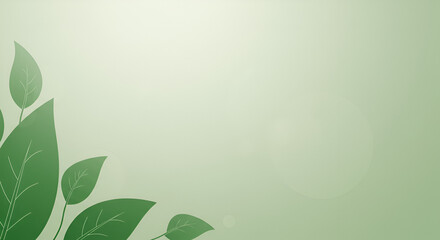 Elegant green leaves illustration for nature-themed design with copy space