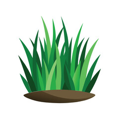  Vibrant Green Grass Clump Vector Illustration - Natural Garden Element