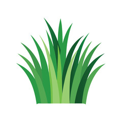  Vibrant Green Grass Clump Vector Illustration - Natural Garden Element