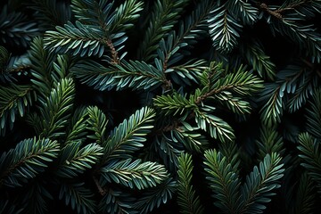 Christmas tree branches close-up