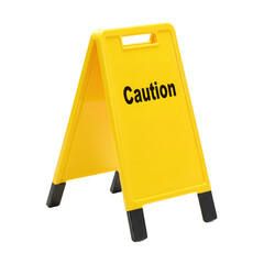 Bright yellow caution sign stands ready to alert of hazards on a black background, ensuring safety for all.