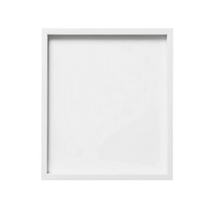 Fototapeta premium Isolated against a white background, a white frame or poster. Mockup template for a blank square photo frame that can hold artworks or photographs. Wall mounted image painting contemporary blank art