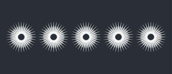 White sunburst pattern on dark gray background, abstract design, starburst, radiating, geometric, simple, burst, illustration, backdrop, concept