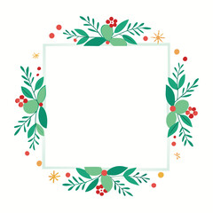 Fototapeta premium Pretty floral watercolor wreath