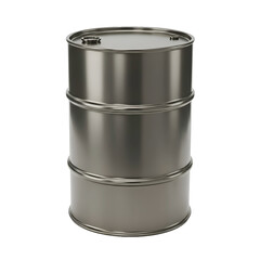 Shiny metal barrel against a black backdrop offers a versatile design element for industrial or storage concepts.