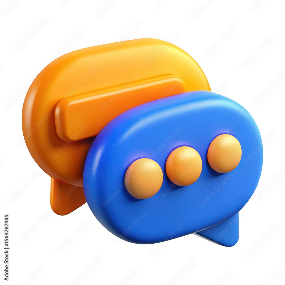 Aufkleber two 3d speech bubbles with dots isolated on transparent background