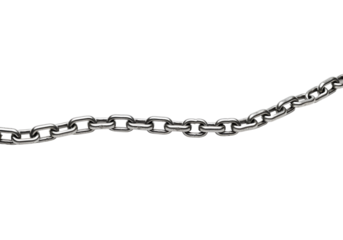 Silver metal chain detail curving across a black background, useful as a design element or background overlay for various projects.