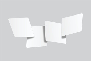 Social media post mockup template design floating isolated on background. Mobile app page ideas for portfolios, client presentations, and social media strategies, carousel stories feed. Vector