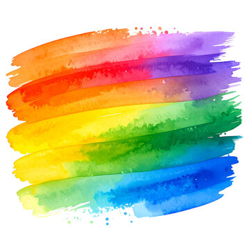 Abstract rainbow watercolor brushstrokes on black background