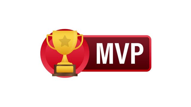 MVP award trophy animation with green screen and white background