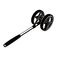 Silhouette image of meter on white background