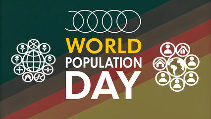 World population day poster design for social media banner and awareness campaign promotion template