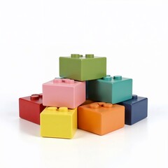 Colorful building blocks set.