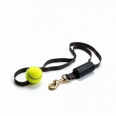 Leash with poop bag dispenser and tennis ball