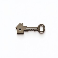 Key with house-shaped keychain