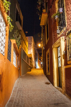 Guanajuato City Center Alley at Night
