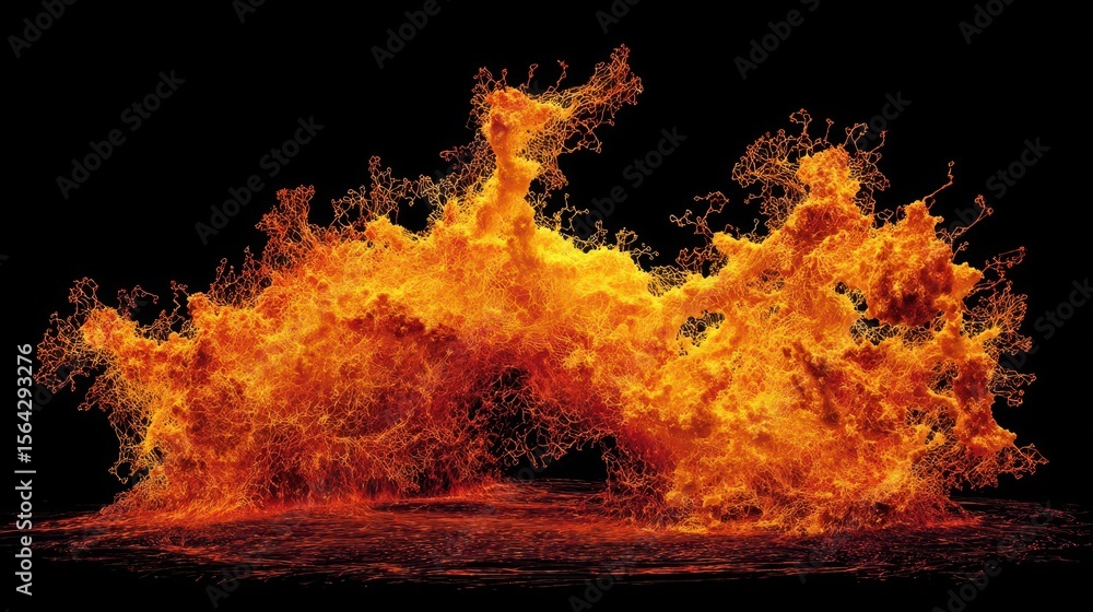 Aufkleber abstract representation of fire as a network of points and lines.