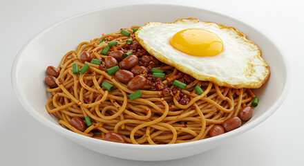 Noodles with Fried Egg and Peanuts - Asian Comfort Food