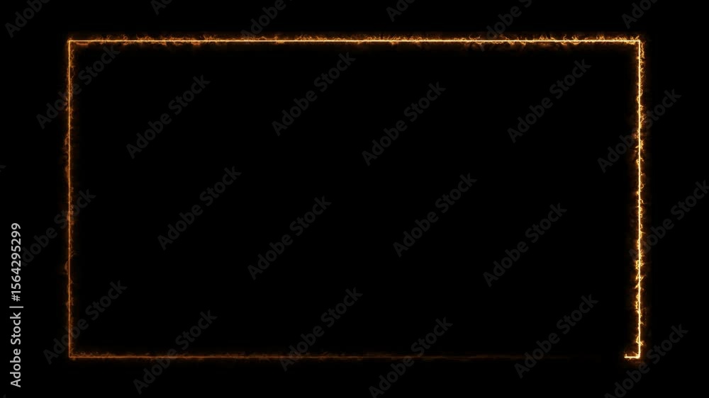 Poster animated rectangle neon glowing frame on black background. colorful laser show seamless loop 4k bord