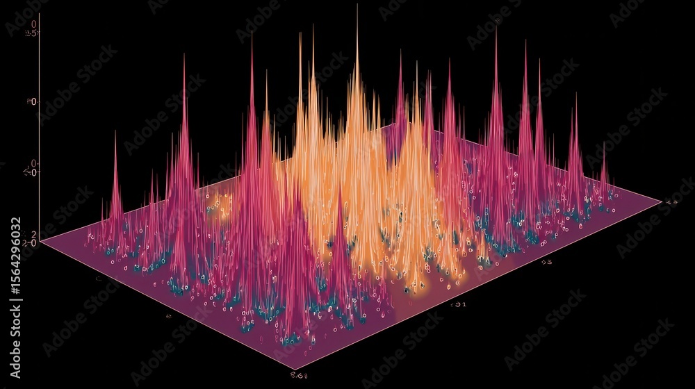 Poster three-dimensional graphical representation of data points.