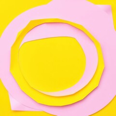 Abstract layered paper design, vibrant yellow background, vibrant, invitation