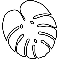Tropical Monstera Leaf Line