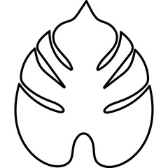 Tropical Monstera Leaf Line