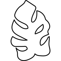 Tropical Monstera Leaf Line