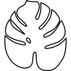 Tropical Monstera Leaf Line