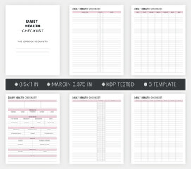 Daily Health Checklist Template, Health Check, Daily Healthy Routine