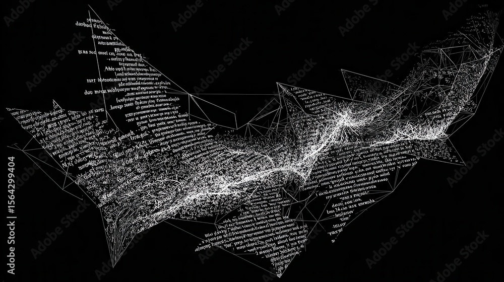 Aufkleber Abstract design with text elements arranged in a dynamic form.