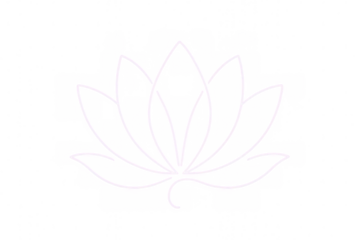Minimalist white line art depicting a lotus flower, isolated on a transparent background, ideal for wellness and beauty projects