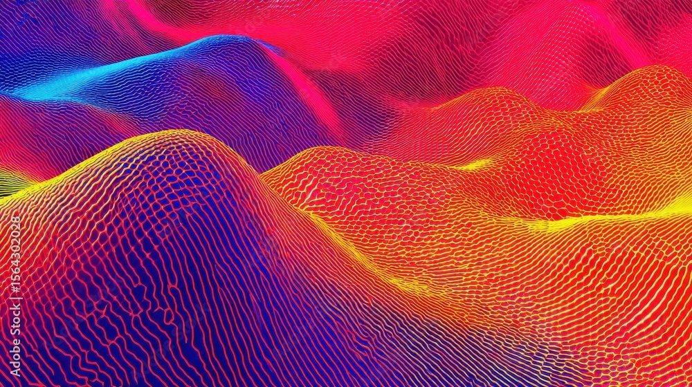 Poster abstract design with colorful wavy patterns.