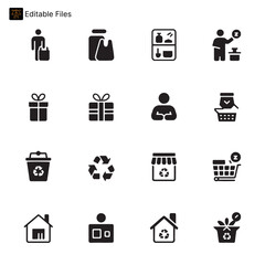 Set of Eco-Friendly and Community-Oriented Icons for Social Impact and Sustainability