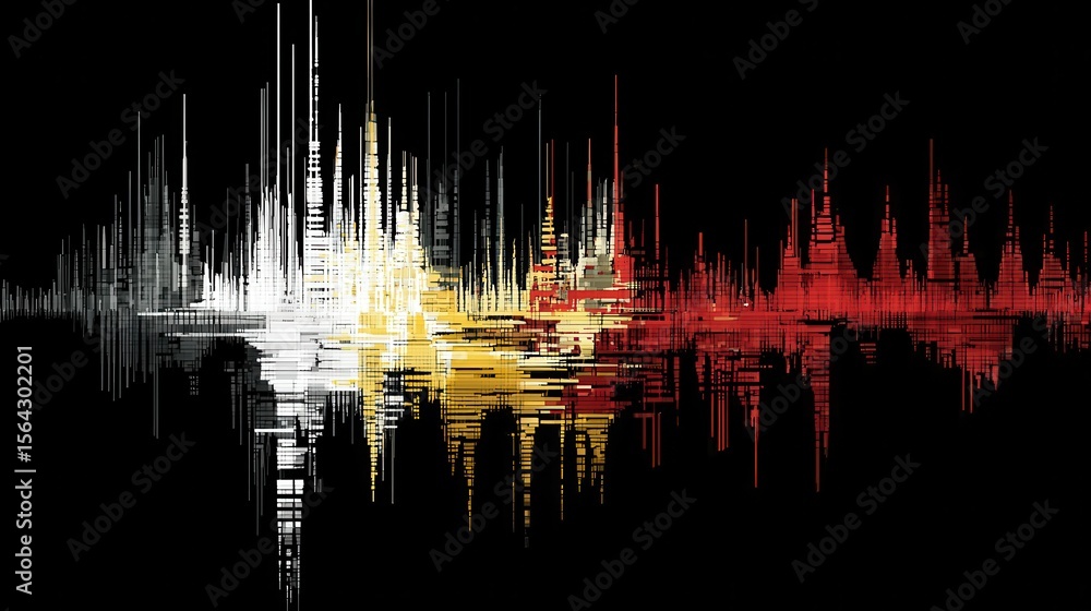 Poster abstract graphic design with lines and colors.