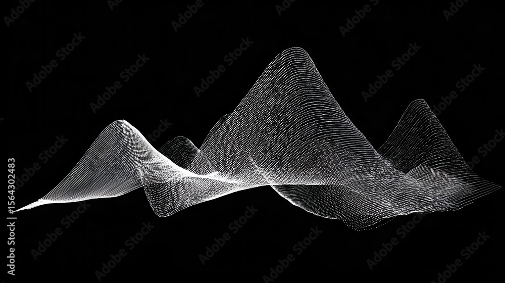 Poster abstract design of flowing lines on a black background.