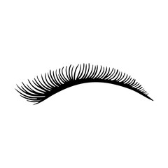 Elegant long eyelash silhouette illustration