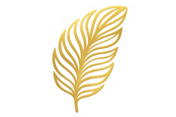 Golden palm leaf silhouette against translucent backdrop, symbolizing sophisticated minimalist design with metallic luxury aesthetic