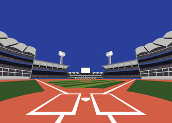 Baseball Softball field flat vector illustration eps 10