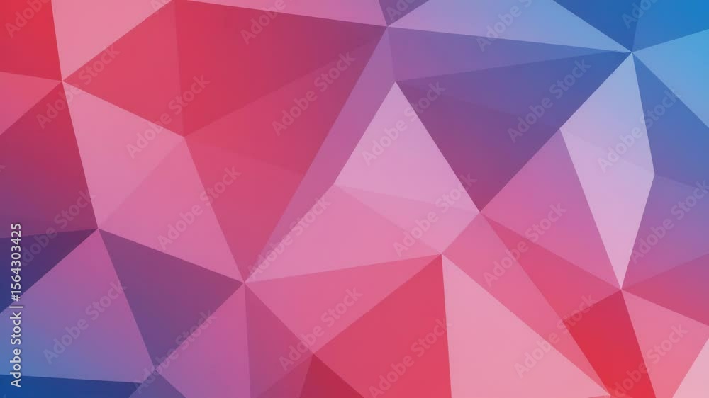 Poster a vibrant abstract background features a mosaic of colorful polygons and geometric triangles