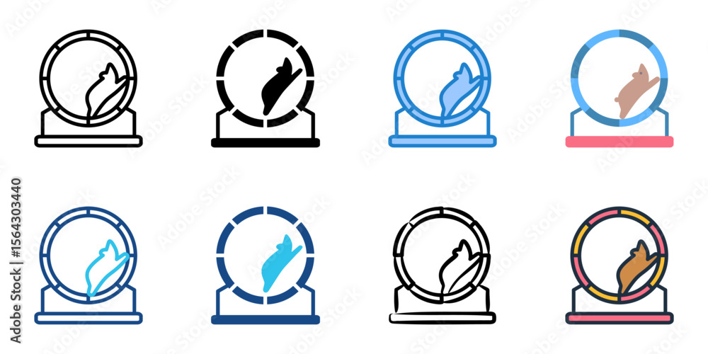 Poster wheel icon set multiple style collection