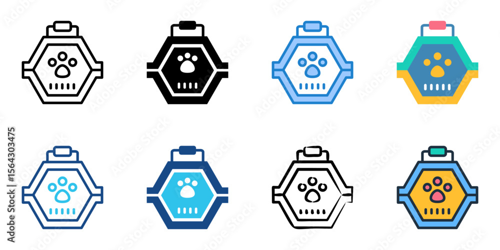 Poster carrier icon set multiple style collection
