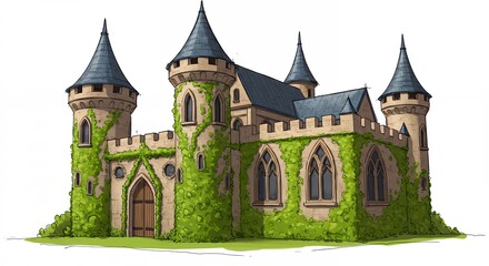 Obraz premium Medieval castle illustration