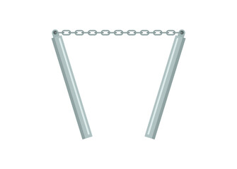 Nunchaku weapon. Simple flat illustration.