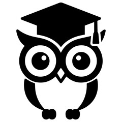 Owl with graduation cap educational app icon for learning and knowledge
